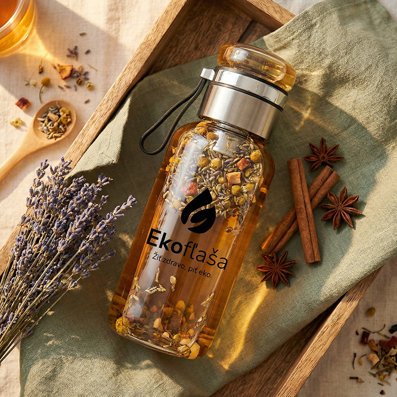 tepla-voda-bylinky-sklenena-flasa-travenie-ekoflasa